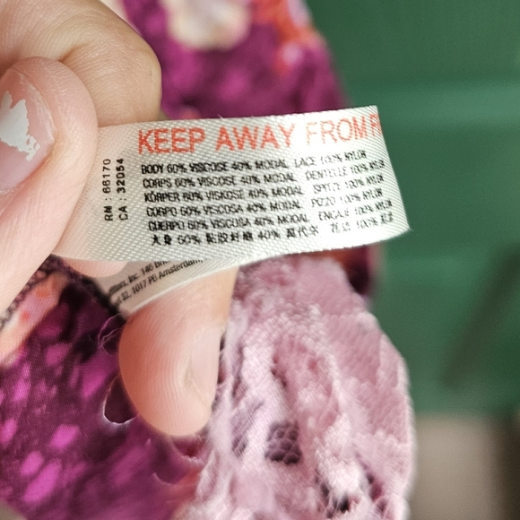 Free People Sunfade Slip Dress Purple Floral Combo - Picture 9 of 11